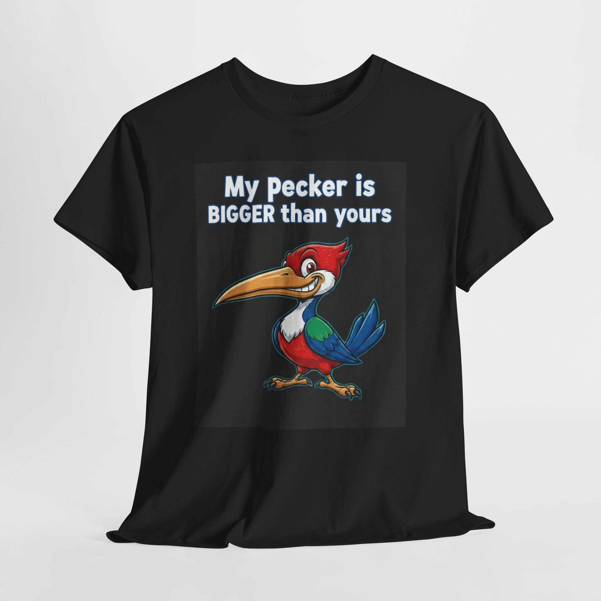 “My Pecker is Bigger Than Yours” Funny Graphic Tee – Bold Humor Streetwear Shirt