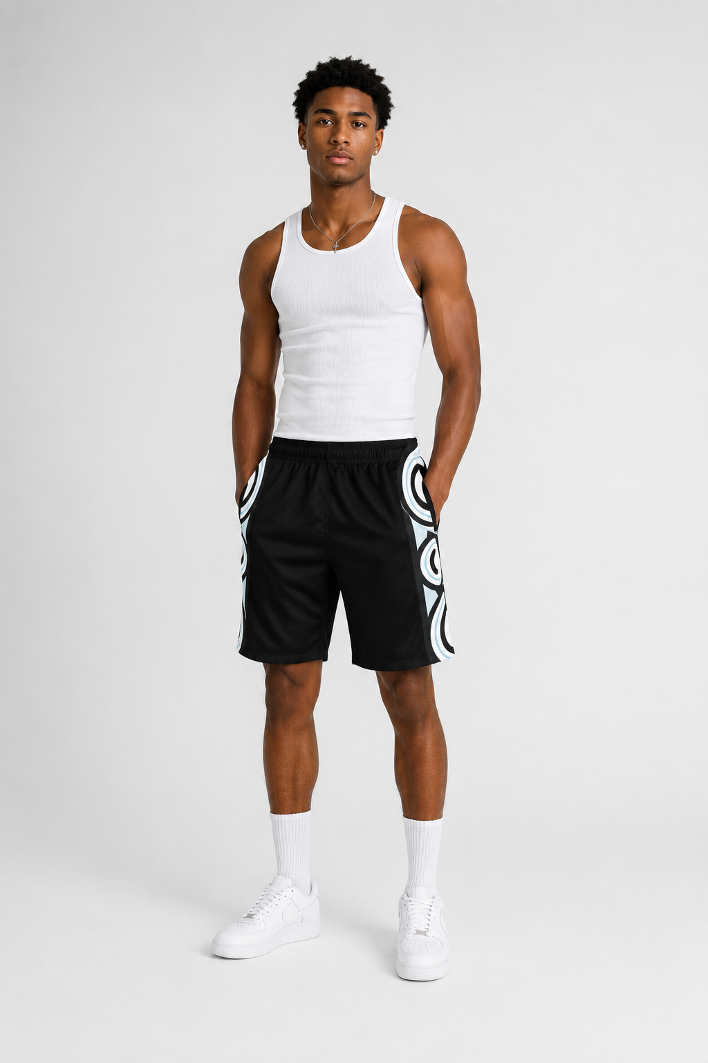 Blackbrn Flux Training Shorts — Black / Ice Panel