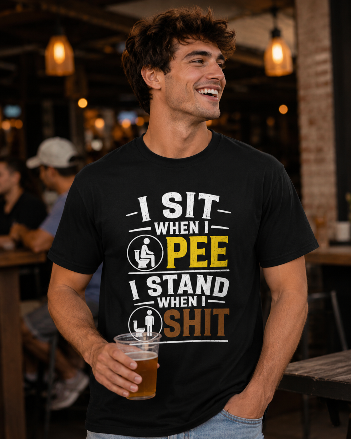 “I Sit When I Pee, I Stand When I Shit” Funny Graphic Tee – Bold Humor Shirt