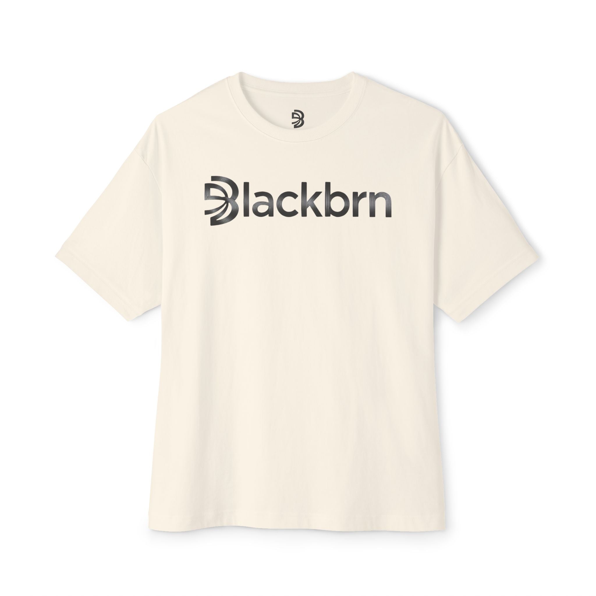 Boxy Tee — Minimal 'Blackbrn' Chest Logo Oversized T-Shirt