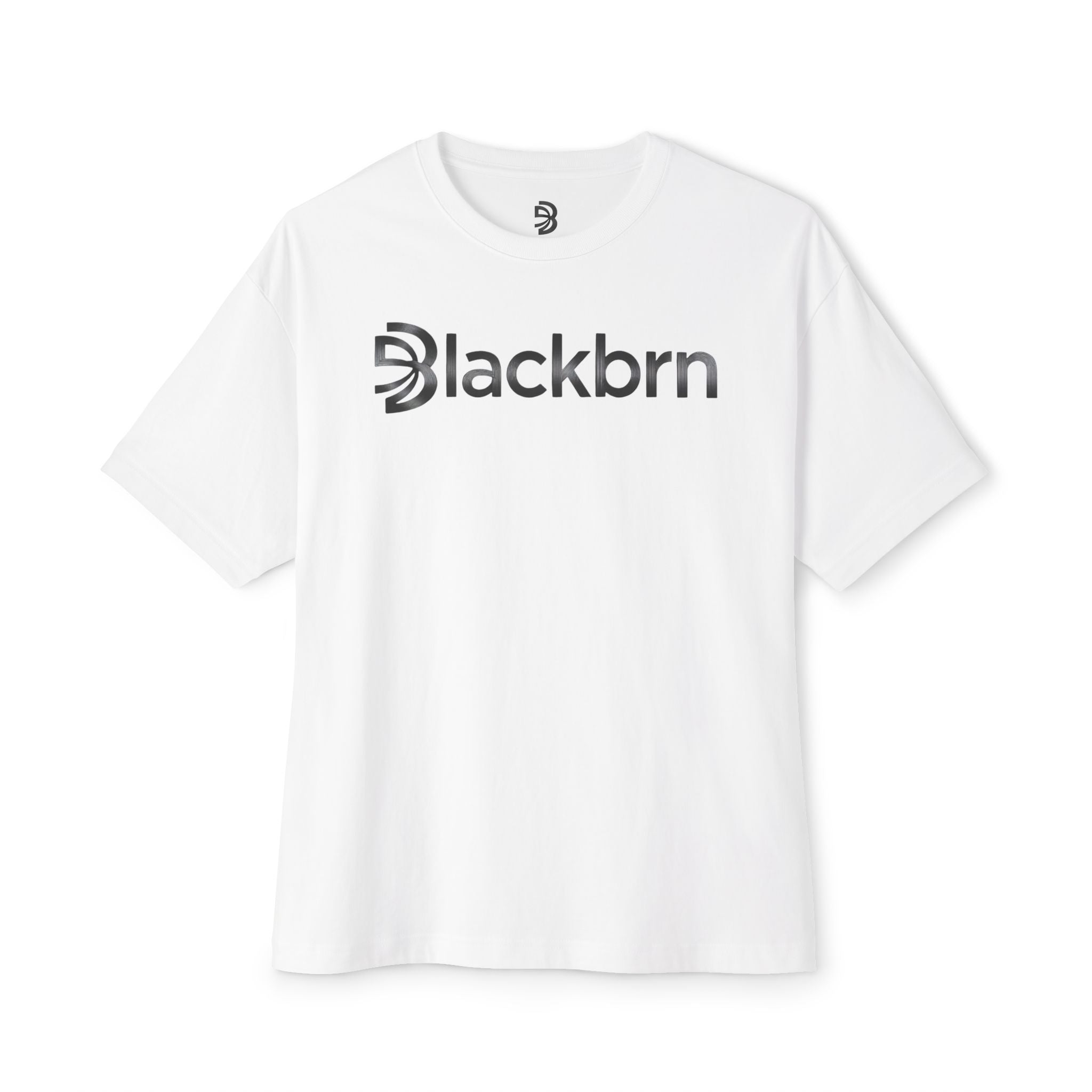 Boxy Tee — Minimal 'Blackbrn' Chest Logo Oversized T-Shirt