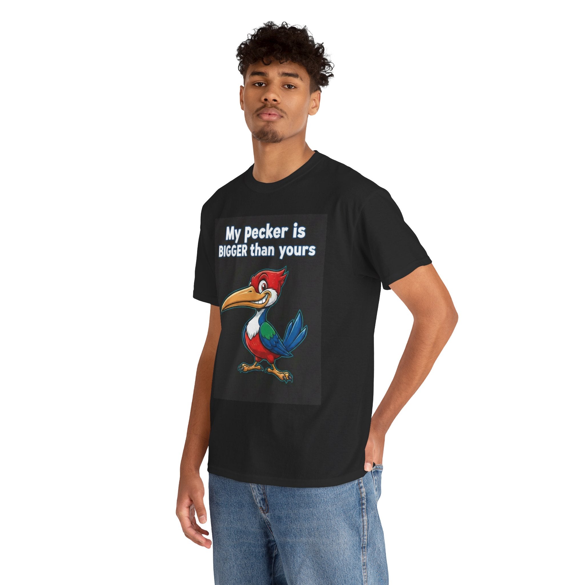 “My Pecker is Bigger Than Yours” Funny Graphic Tee – Bold Humor Streetwear Shirt