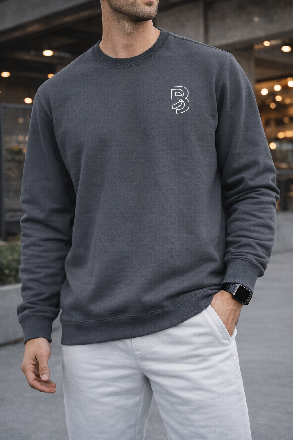 Blackbrn™ Minimal Crest Crewneck — Premium Streetwear Sweatshirt (Signature BB Logo)