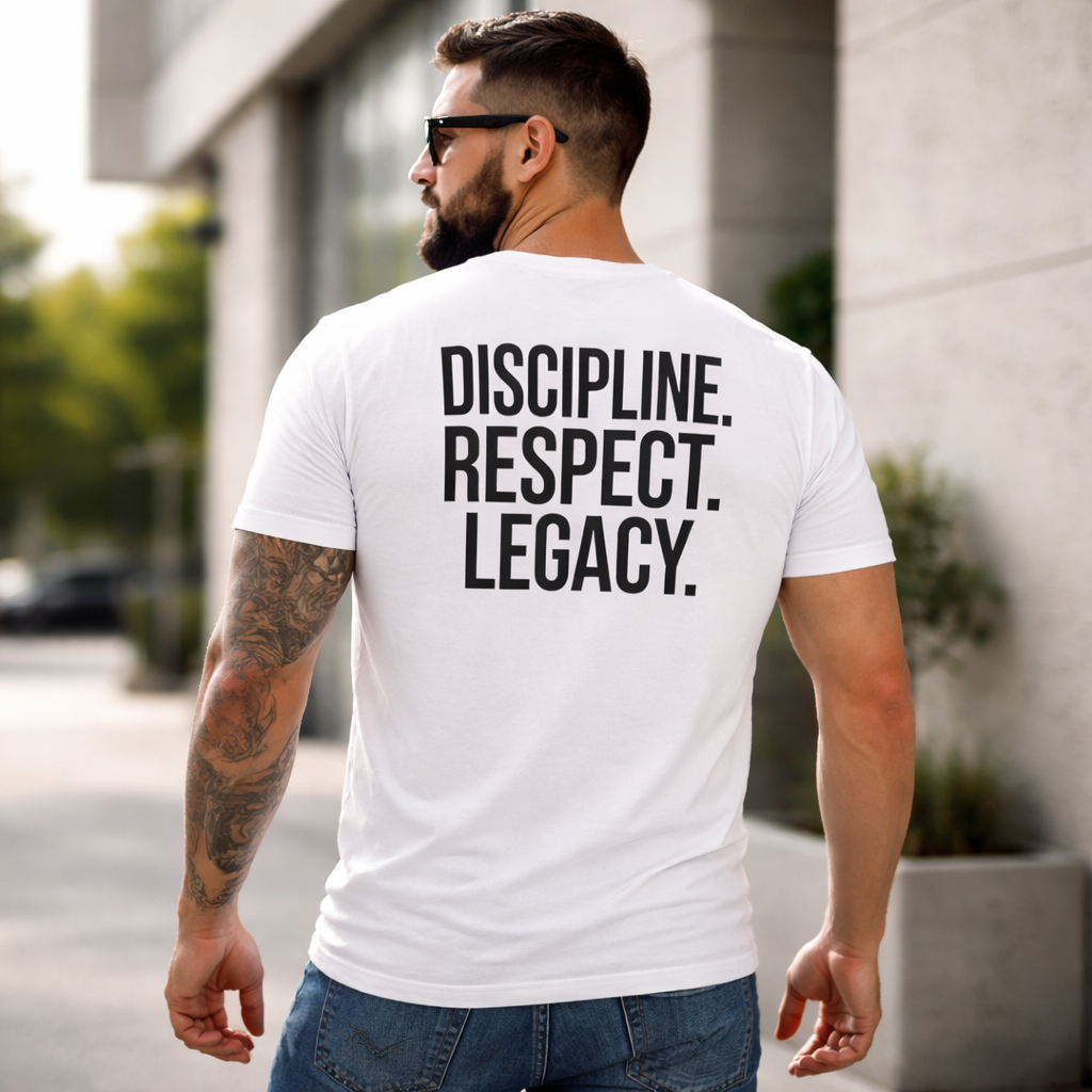 RAISED RIGHT™ Tee – Discipline. Respect. Legacy. Back Print | Blackbrn