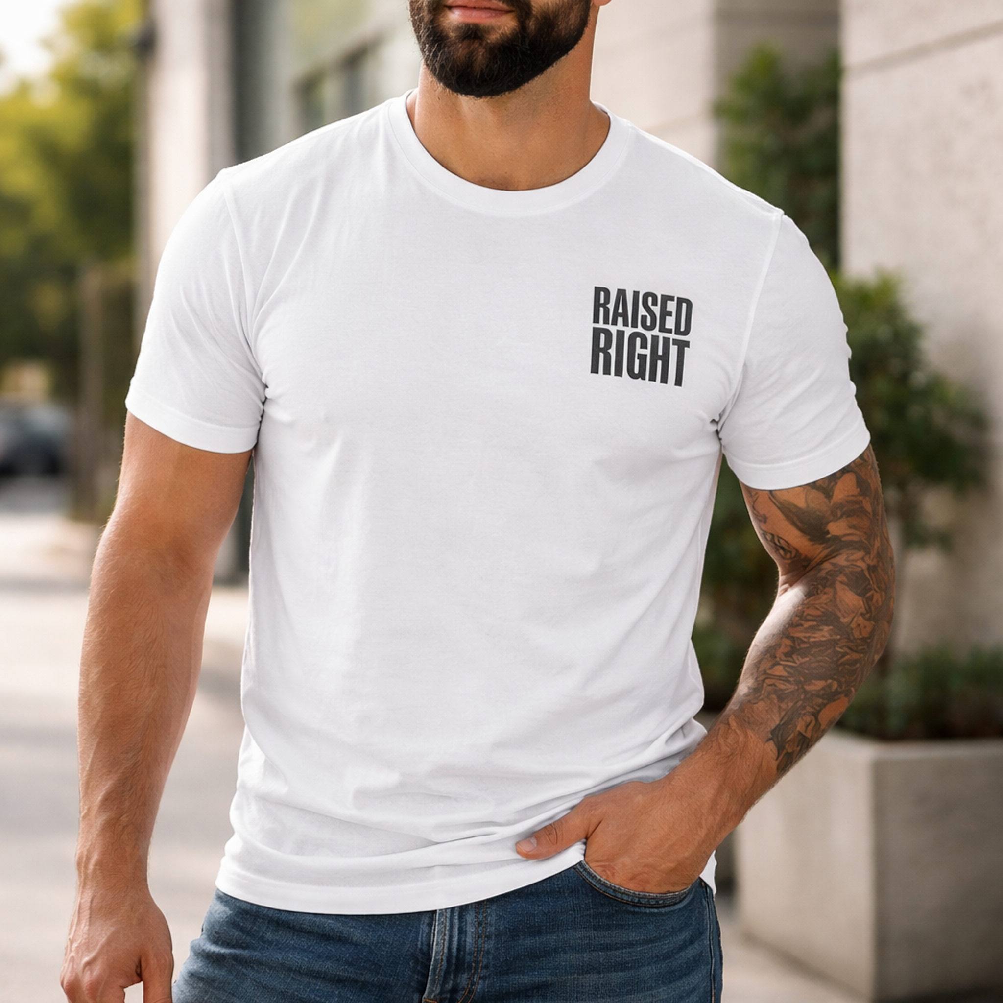 RAISED RIGHT™ Tee – Discipline. Respect. Legacy. Back Print | Blackbrn